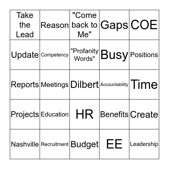 Dilbert BINGO Card