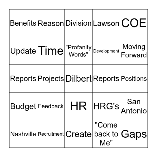 Dilbert BINGO Card