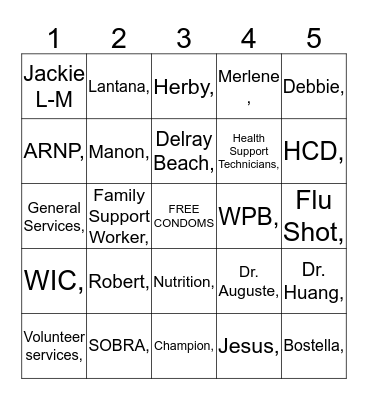 HEALTH ACCESS Bingo Card