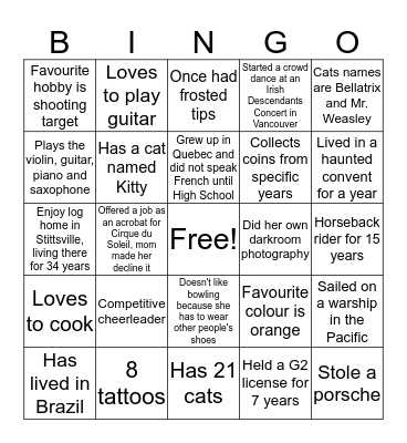 MFRC Bingo! Bingo Card