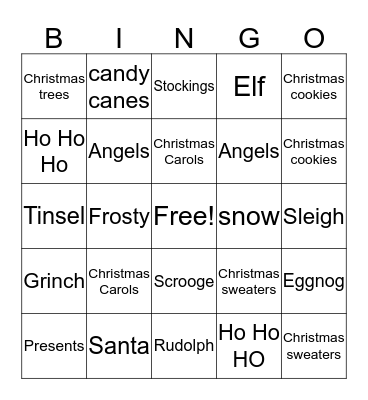 Community Spirit Christmas Bingo Card