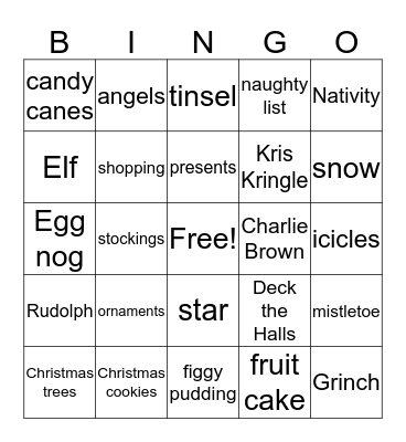 Community Spirit Christmas Bingo Card