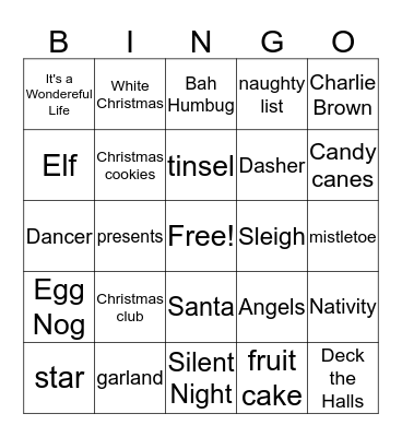 Community Spirit Christmas Bingo Card