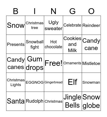 Christmas BINGO Card