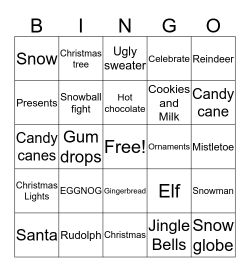 Christmas BINGO Card