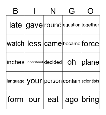 BRADLEY Bingo Card