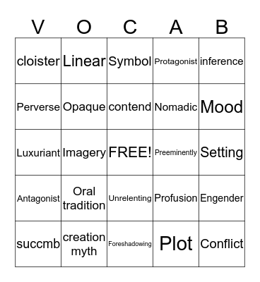 Native American bingo! Bingo Card