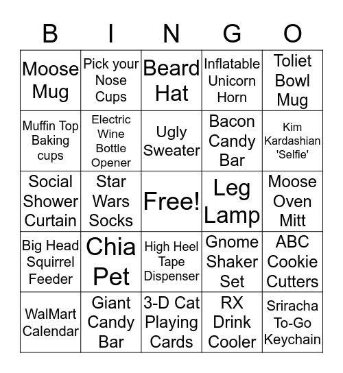 Optum Demand Generation White Elephant BINGO Card