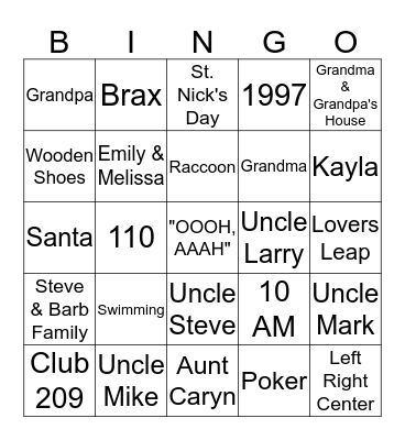 Starved Rock  Bingo Card