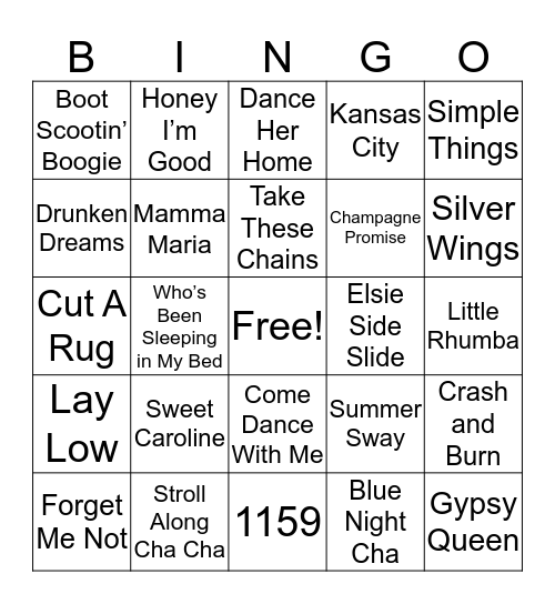 Linedance Bingo Card