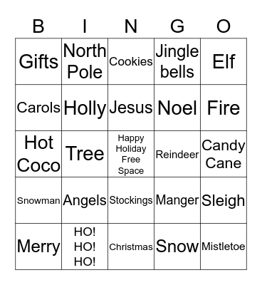 Holiday Bingo Card