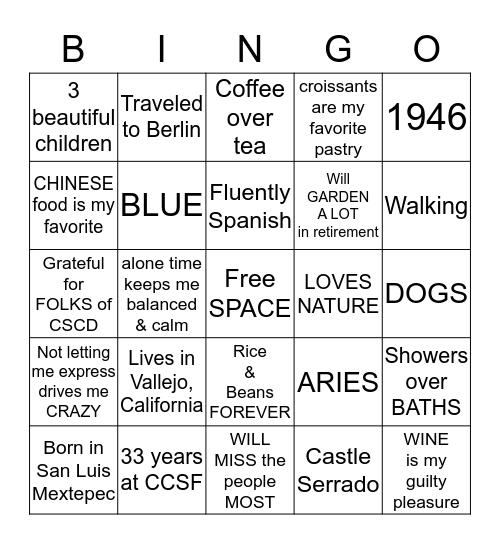 Pablo Hernandez BINGO Card