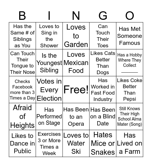 Bingo Card