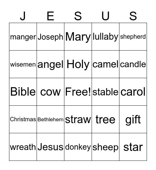 Christmas Bingo Card