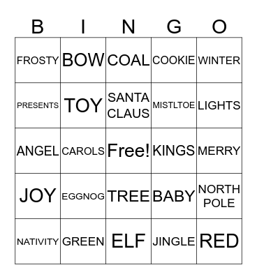 Xmas BINGO Card