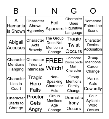 Crucibingo!!! Bingo Card