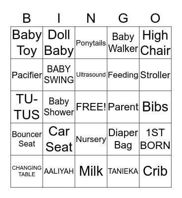 CELEBRATING AALIYAH STAR!!!  Bingo Card