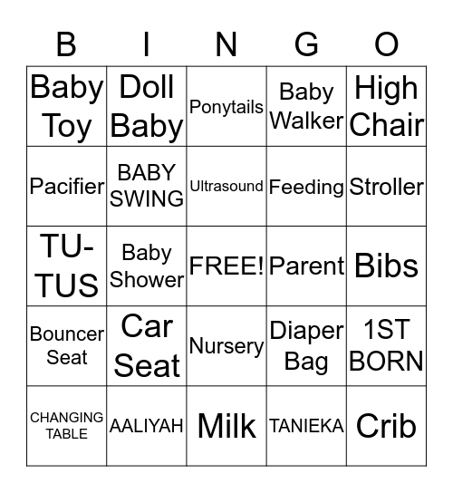 CELEBRATING AALIYAH STAR!!!  Bingo Card