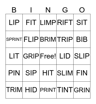 i bingo Card