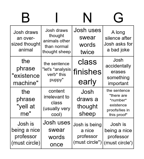 Analysis 2nd session Bingo Card