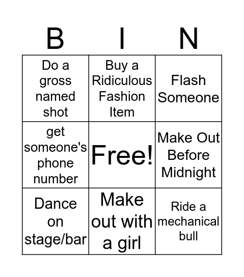 Ho Down Bingo Card