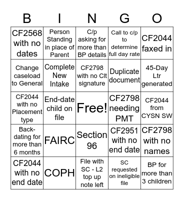 MC Bingo! Bingo Card