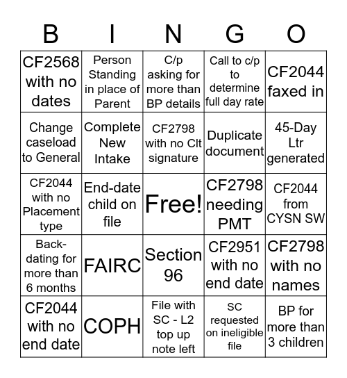MC Bingo! Bingo Card