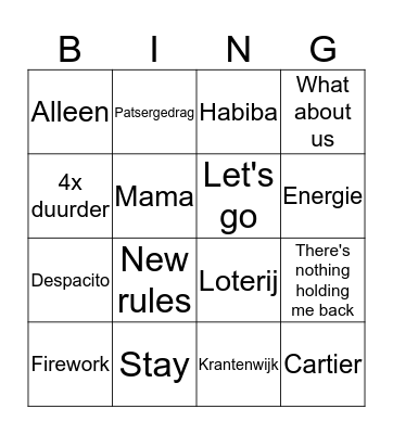 Swingo Bingo Card