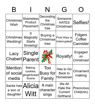 Hallmark Christmas Movie Bingo Card