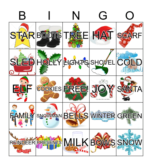 CHRISTMAS BINGO Card