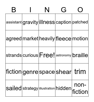 2nd Grade Bingo Board Bingo Card