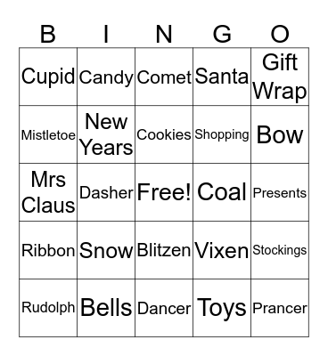 Christmas Bingo Card