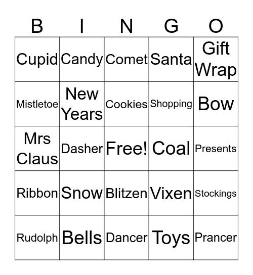 Christmas Bingo Card
