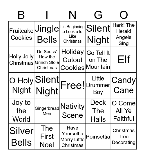 Christmas Bingo  Bingo Card