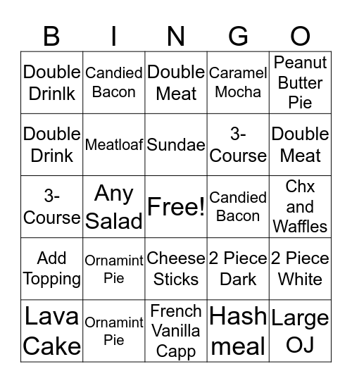 Friday Night Bingo! :) Bingo Card