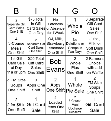 Sales Bingo Card