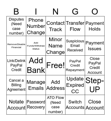 Compass Bingo Card