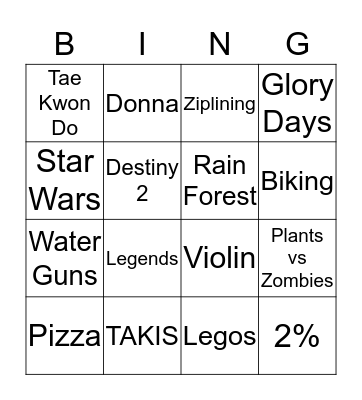 Happy 11th Birthday TJ Bingo Card