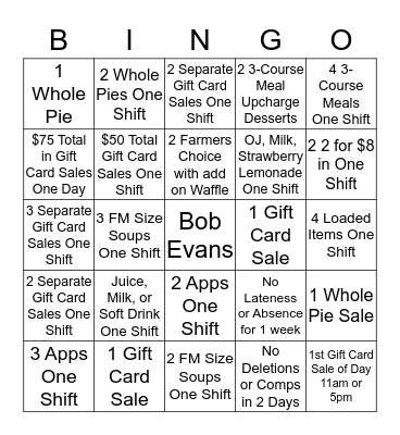 Sales Bingo Card