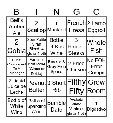 Beaker & Gray December Bingo Card