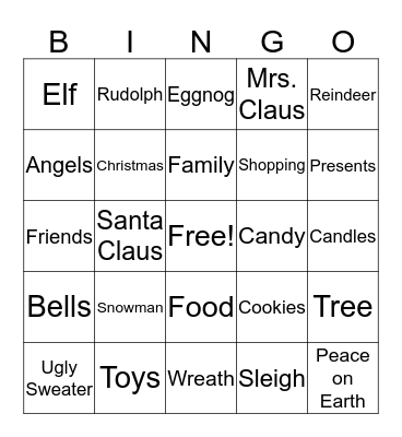 ILP Holiday Bingo Card