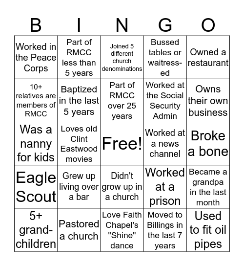 Know Your Flock Bingo! Bingo Card