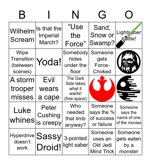 Star Wars! Bingo Card