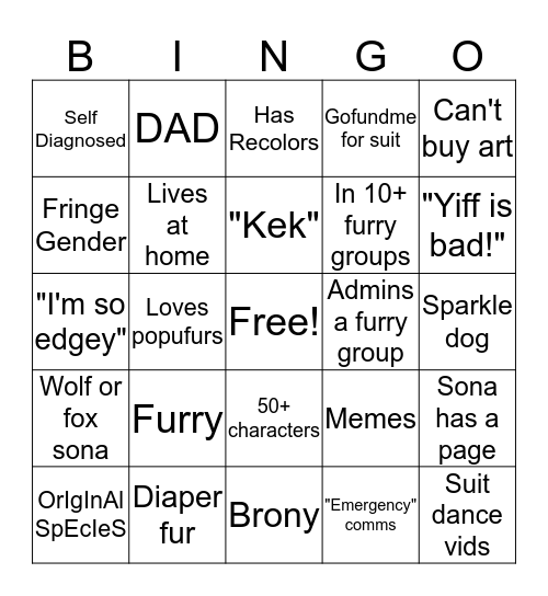 Klace Buns, Are You Garbage Bingo Card