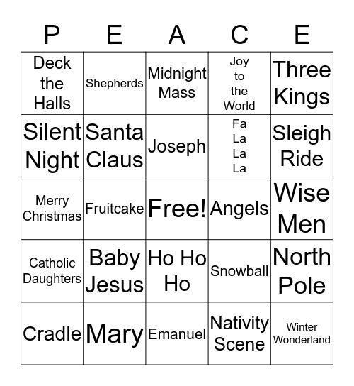 HAPPY BIRTHDAY JESUS Bingo Card