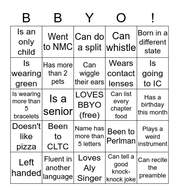 Miz Hadarom BBYbingO Card