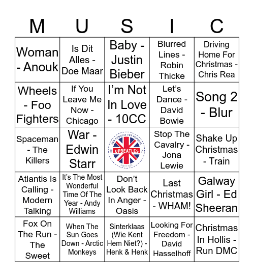 110 Bingo Card