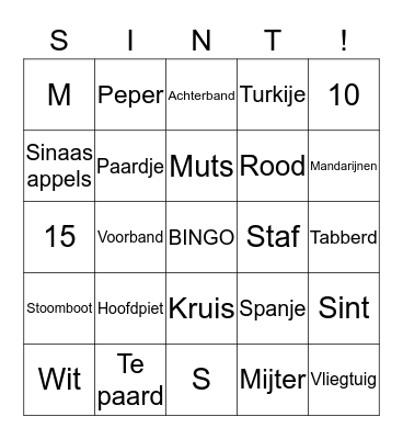 PAKJESAVOND BINGO Card