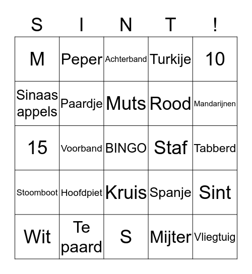 PAKJESAVOND BINGO Card