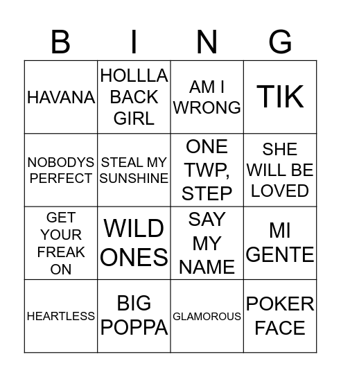 Flock Rock Disco Bingo 2017 Bingo Card